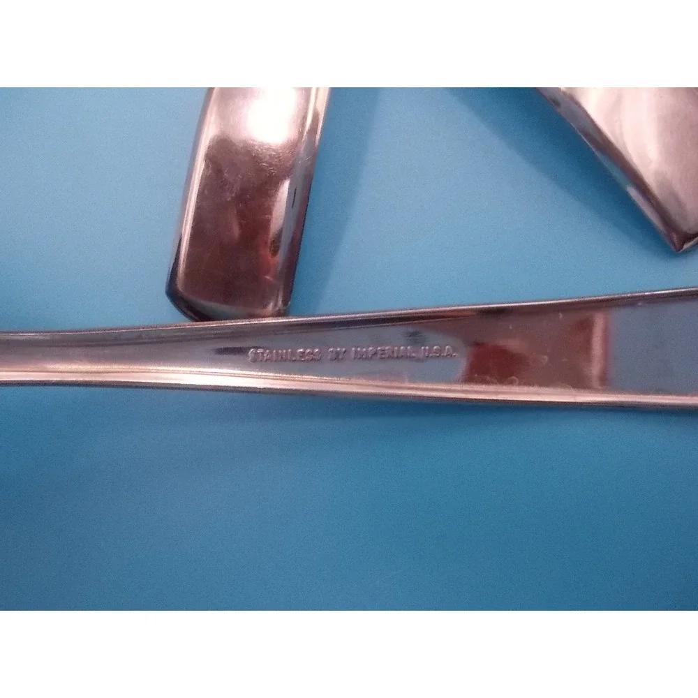 Vintage Imperial USA Stainless Steel Round Soup Spoons Set of 3 Flatware